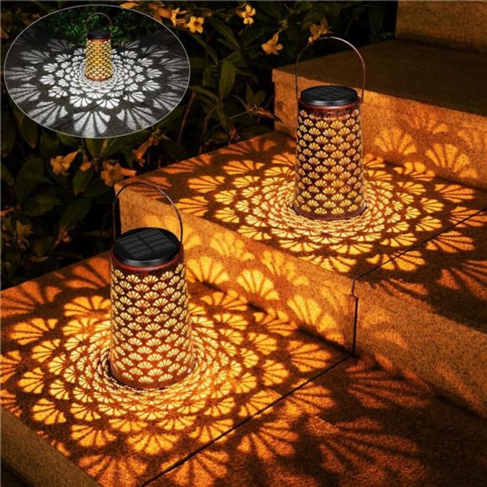 Solar Lanterns Outdoor Waterproof, 2 Pack Hanging Yard Decor Outdoor Lights - Picture 1 of 7